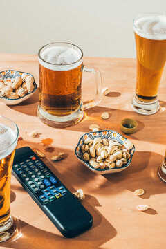 Beer, snacks and movie.