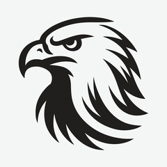 Obraz premium Majestic Eagle Head Silhouette Logo: A Symbol of Strength and Freedom