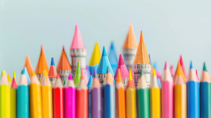 Kids Castle from Colorful Pencils, Childhood Fantasy