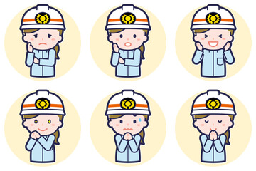 女性救急隊員のポーズセット_04