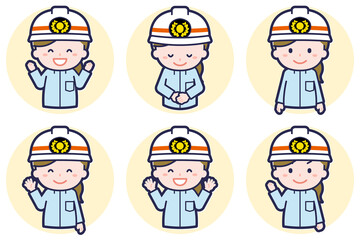 女性救急隊員のポーズセット_02