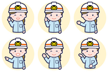 女性救急隊員のポーズセット_03