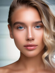 Naklejka premium Close up portrait of a woman