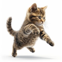 Fototapeta premium A kitten is jumping in the air