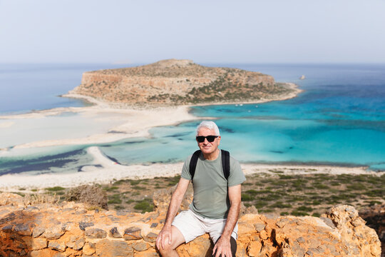 Elderly man on holiday