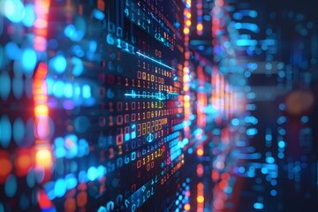 Obraz premium Machine learning algorithms analyzing big data sets., clean background, Photo stock style, clean background, no copyrighted logo, no letters