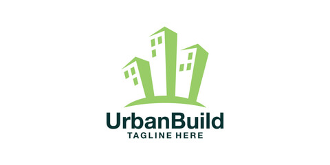 logo design for urban buildings, construction, offices, properties. logo design template icon, vector, symbol, creative, idea.