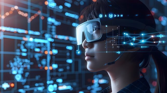 Future of work with remote collaboration tools and AR interfaces., clean background, Photo stock style, clean background, no copyrighted logo, no letters