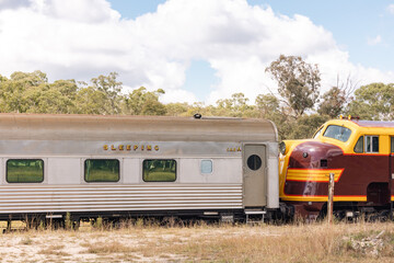 The iconic 'Southern Aurora' passenger train stopped at remote Ben Bullen Station