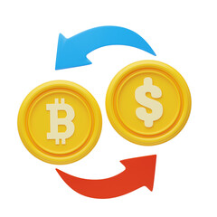 3D Up a Fiat-to-Crypto Exchange. 3D Icon