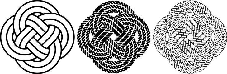 carrick mat or prolong knot rope icon set