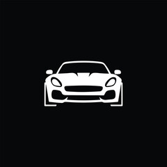  car vector art silhouette logo design black and white 