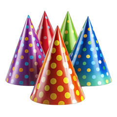 Party hats isolated on transparent background