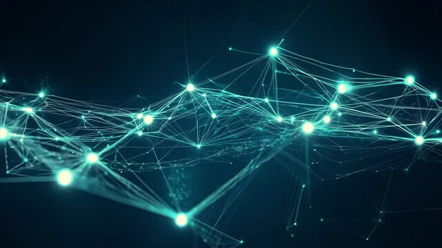 Asked an Artificial Intelligence based image generator to draw itself. It drew a dynamic neural network using teal vectors.