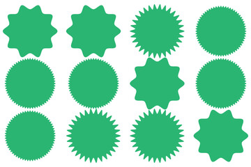 Set of vector starburst, sunburst badges. Vintage labels. Colored stickers. A collection of different types and colors icon.