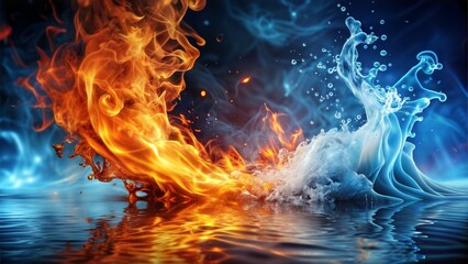 water and fire abstract background
