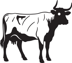 A cow silhouette Illustation vector  .