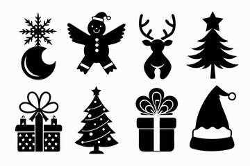 Christmas Vector Icon Set, set of christmas ornaments 