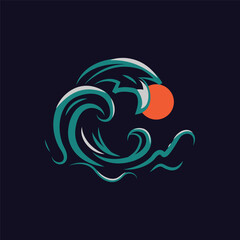 Abstract sea and ocean wave graphic art