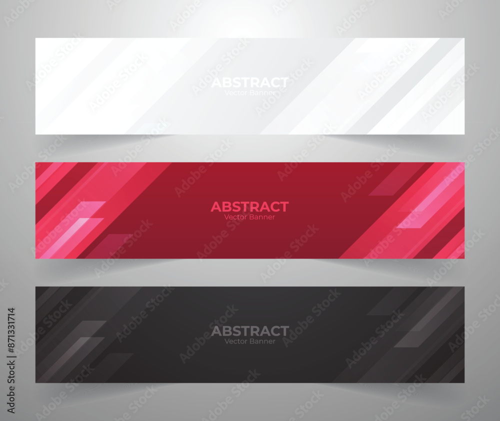 Wall mural abstract geometric banner design template. web banner design background.