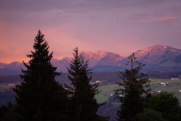 sunset in the mountains