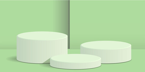 cylinder podium tube circle podium stage 3d Abstract minimal scene mockup products display studio, Stage showcase. Vector geometric forms