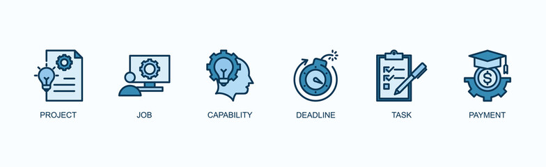 Work Assignment Banner Web Icon Vector Illustration Concept With Project, Job, Capability, Deadline, Task, Payment