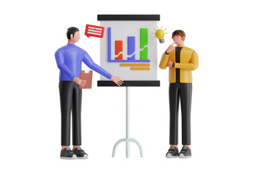 Obraz premium Pitching to Investors 3D Illustration