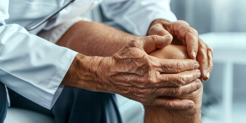 Fototapeta premium Close-up of a Man Holding His Knee