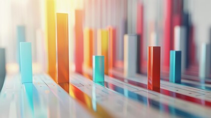 Obraz premium Clean white background with a slight shadow effect, displaying professional bar graphs and data visualizations