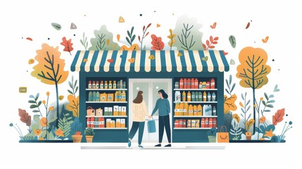 Obraz premium E commerce and Online Shopping The convenience of online shopping is reshaping retail, with more businesses focusing on e commerce strategies and digital marketing Generative AI