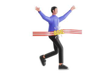 Fototapeta premium Achieving the goal successfully 3D Illustration