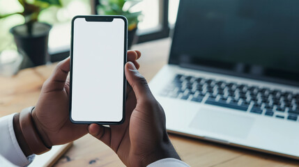 Businessman hands with smartphone ミーティングで握手をするビジネスパーソン