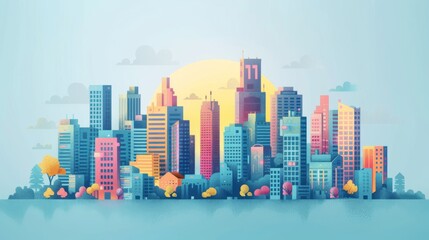 Fototapeta premium Smart Cities The concept of smart cities, using technology to improve infrastructure, transportation, and sustainability, is gaining traction as urban populations grow Generative AI