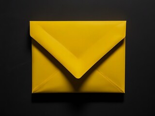 Unique yellow envelope on black Background