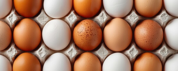 Eggs in a carton from above