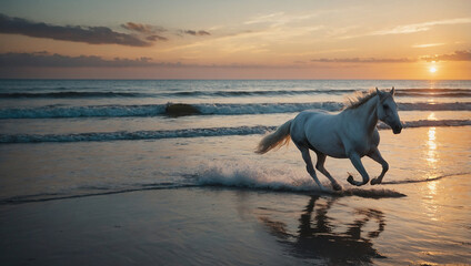horse at sunset