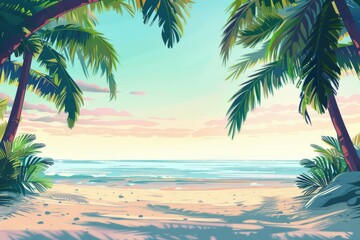 Tropical Beach at Sunset