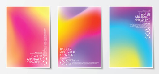 Gradient blurred backgrounds set modern abstract colorful patterns graphic. Design template collection for cover and poster. Vector illustration