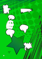 Vintage abstract cartoon backdrop, comic book background. Retro vector comics pop art design.