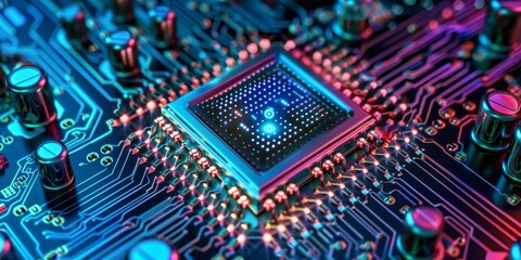 Fototapeta premium A quantum computing processor, symbolizing the future of computing and data processing