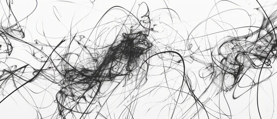 Obraz premium anoramic close-up, high detail scan of doodle scribble sketch, on white background, Generative AI