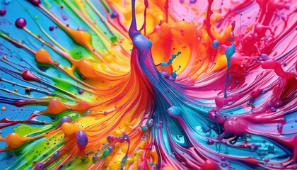 Vibrant Abstract Paint Splash Art