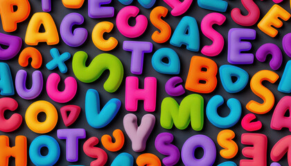 A colorful image of letters and numbers