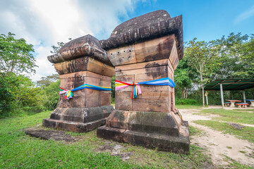 Twin StupasOld twin stupas at Pha Mor E Daeng, Khao Phra Wihan National Park, Si Sa Ket, Thailand