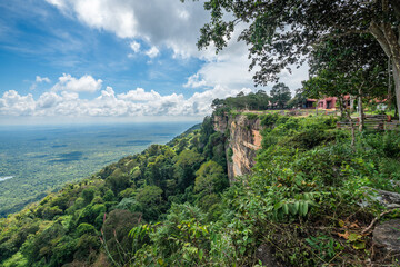 The cliff viewpoint at Pha Mor E Daeng, Khao Phra Wihan National Park, Si Sa Ket, Thailand