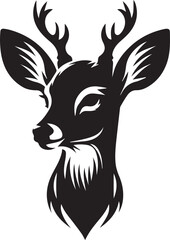 Deer head silhouette vector art illustration

