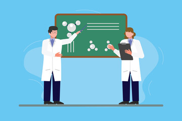 Scientist concept. Colored flat vector illustration isolated.	