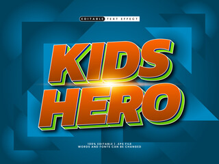 kids hero editable text effect in simple and modern text style