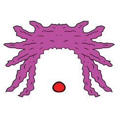 amazing rainbow afro clown hair clipart vector